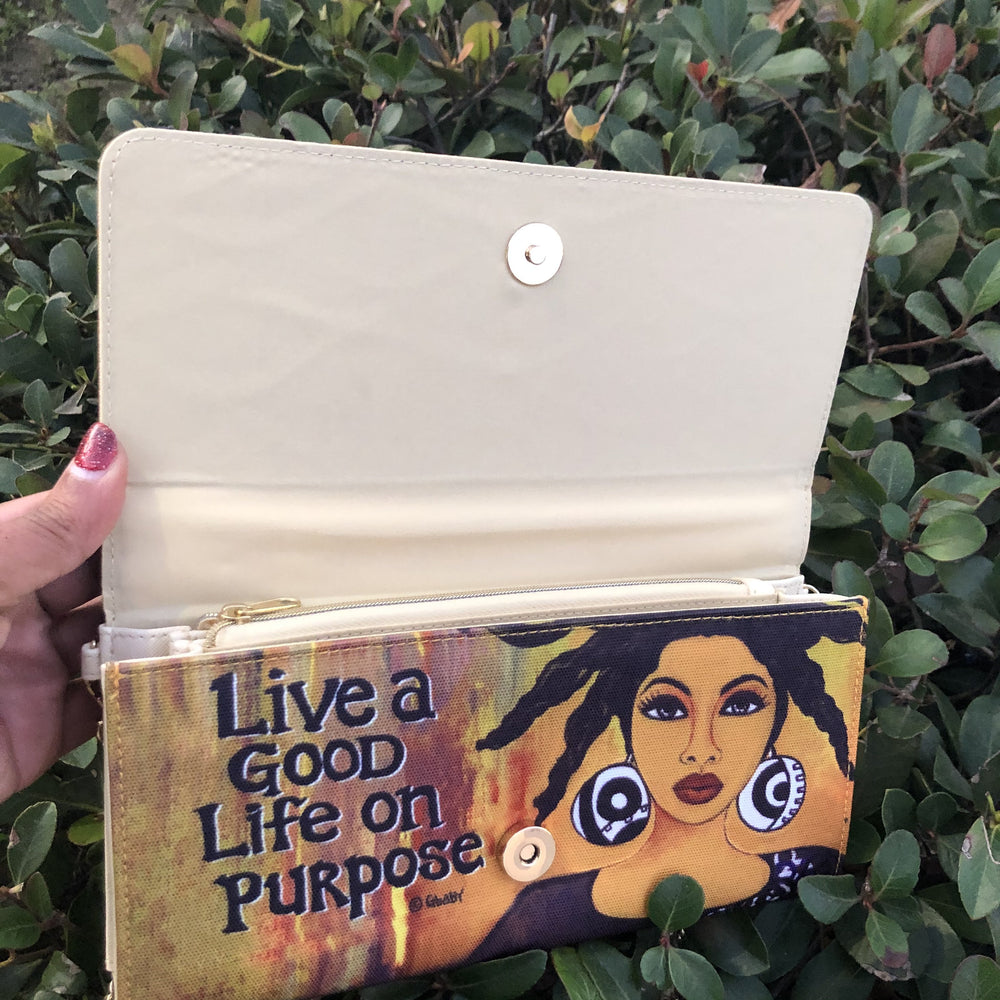 Life on Purpose Canvas Clutch-Clutch-Gbaby-9.5x5 inches-Canvas-The Black Art Depot