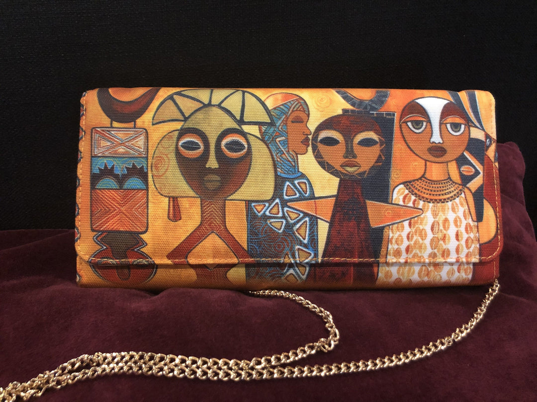 Windows 2 Africa by Sylvia "GBaby" Cohen: African American Canvas Clutch Bag