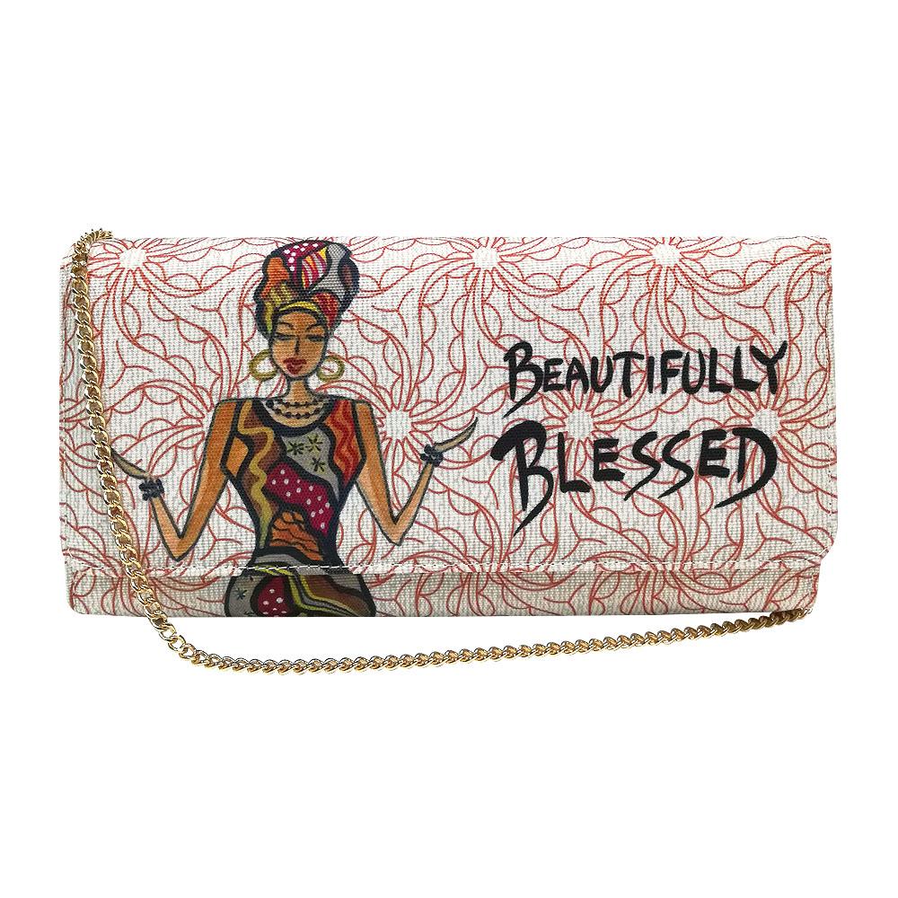 1 of 5: Beautifully Blessed by Cidne Wallace: African American Canvas Clutch Bag