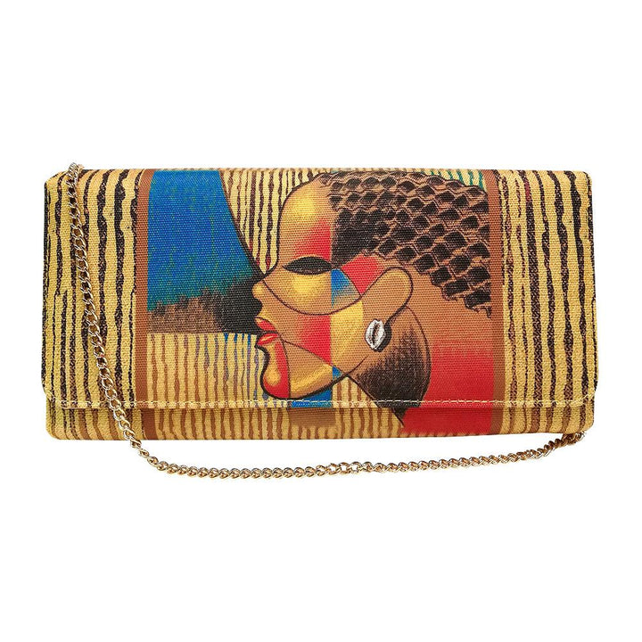 Composite of a Woman by Poncho: African American Canvas Clutch Bag