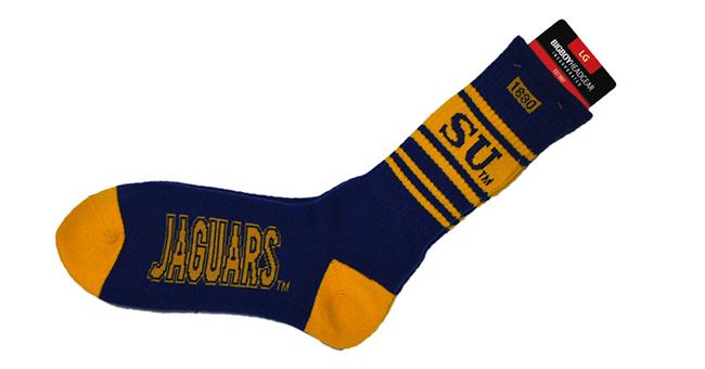 Southern University Jaguars Men's Athletic Socks by Big Boy Headgear (Blue)
