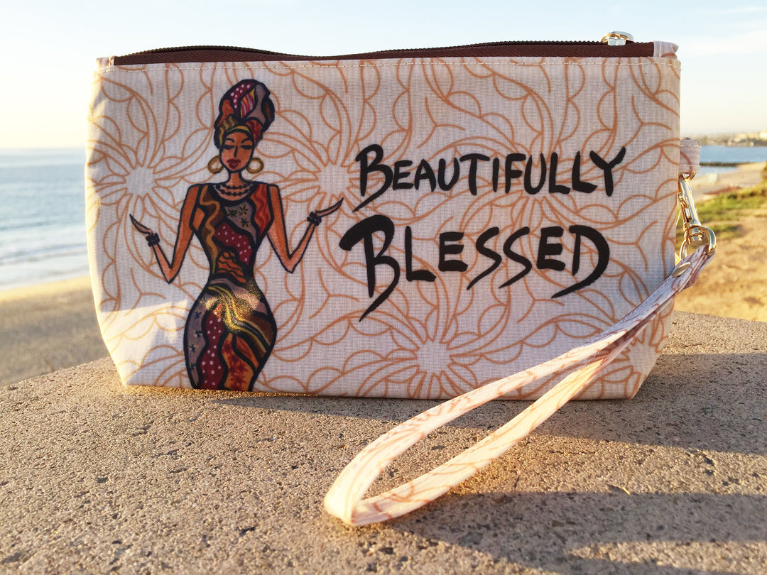 Beautifully Blessed: African American Cosmetic Pouch by Cidne Wallace