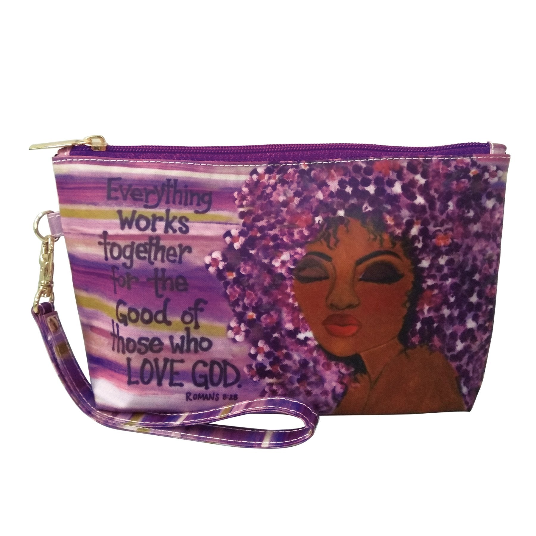 1 of 2: Love GOD: African American Cosmetic Bag by Sylvia 