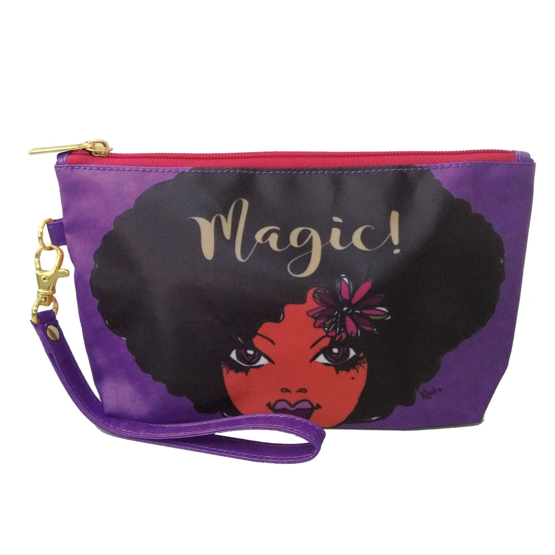 Black Girl Magic: African American Cosmetic Bag by Kiwi McDowell