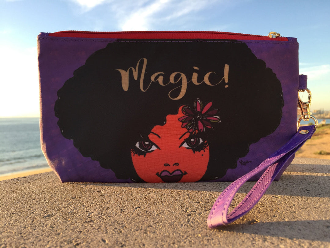 Black Girl Magic: African American Cosmetic Bag by Kiwi McDowell