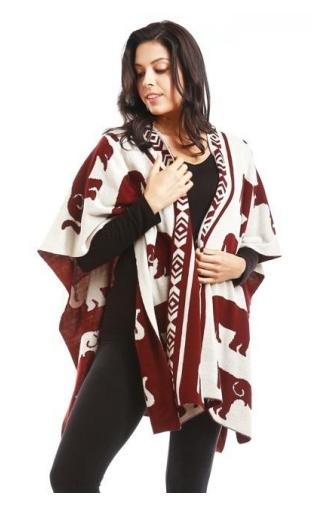 Reversible Crimson and White Elephant Shawl (Delta Sigma Theta Inspired)