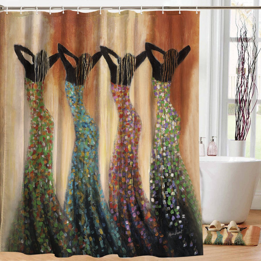 Dance of the Summer Solstice: African American Shower Curtain by Monica Stewart
