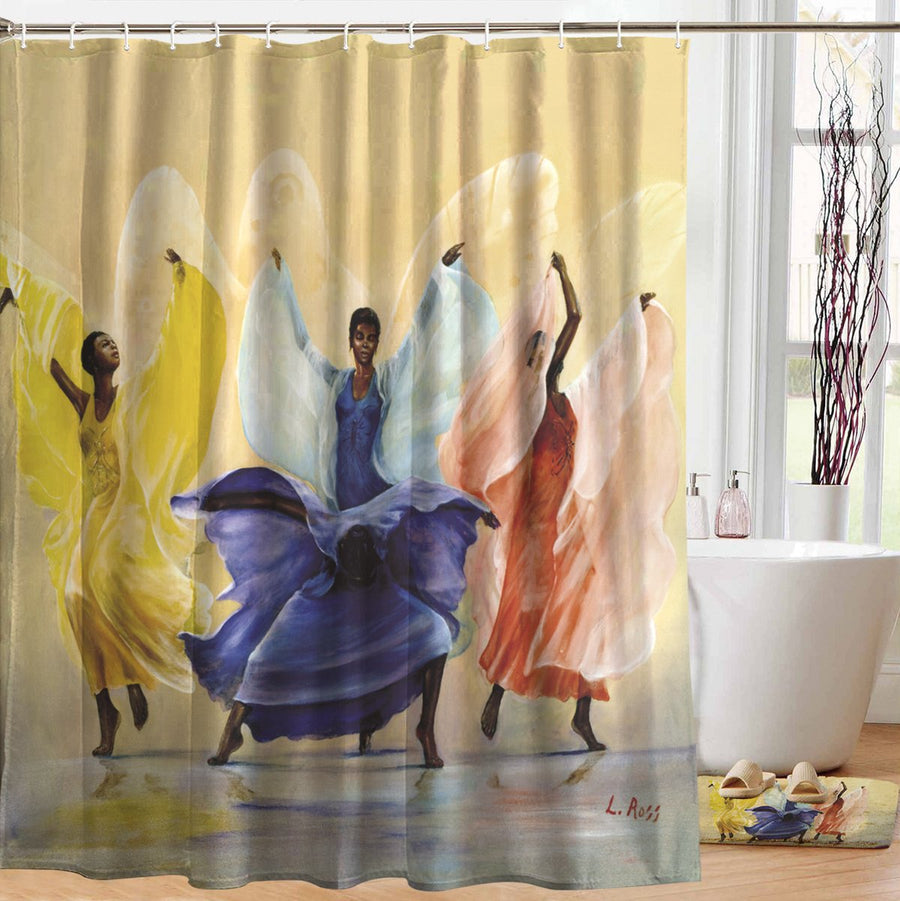 Butterflies: African American Shower Curtain by LaVarne Ross