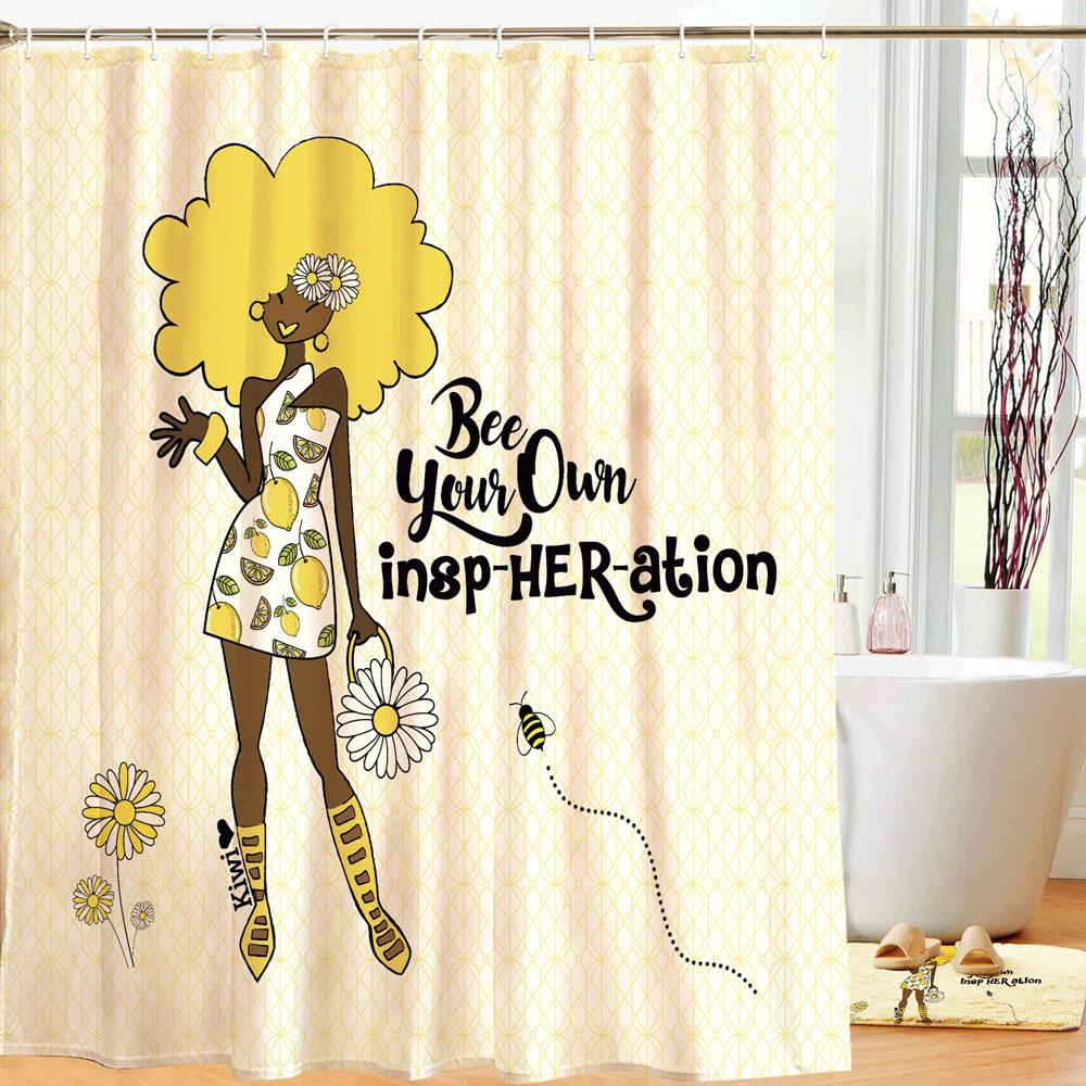 Bee Your Own Insp Her Ation African American Shower Curtain The Black Art Depot