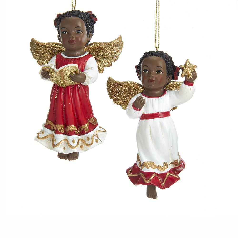 Golden Wings: African American Angelic Christmas Ornaments
