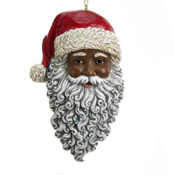African American Santa Claus Head Ornament by Kurt Adler