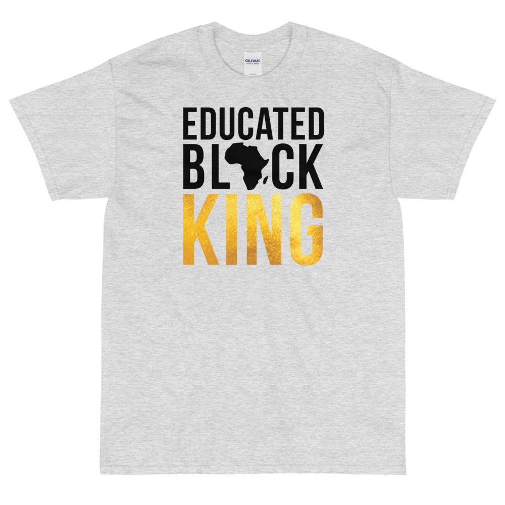 Educated Black King Short Sleeve Unisex T-Shirt-T-Shirt-RBG Forever-Small-Ash-The Black Art Depot