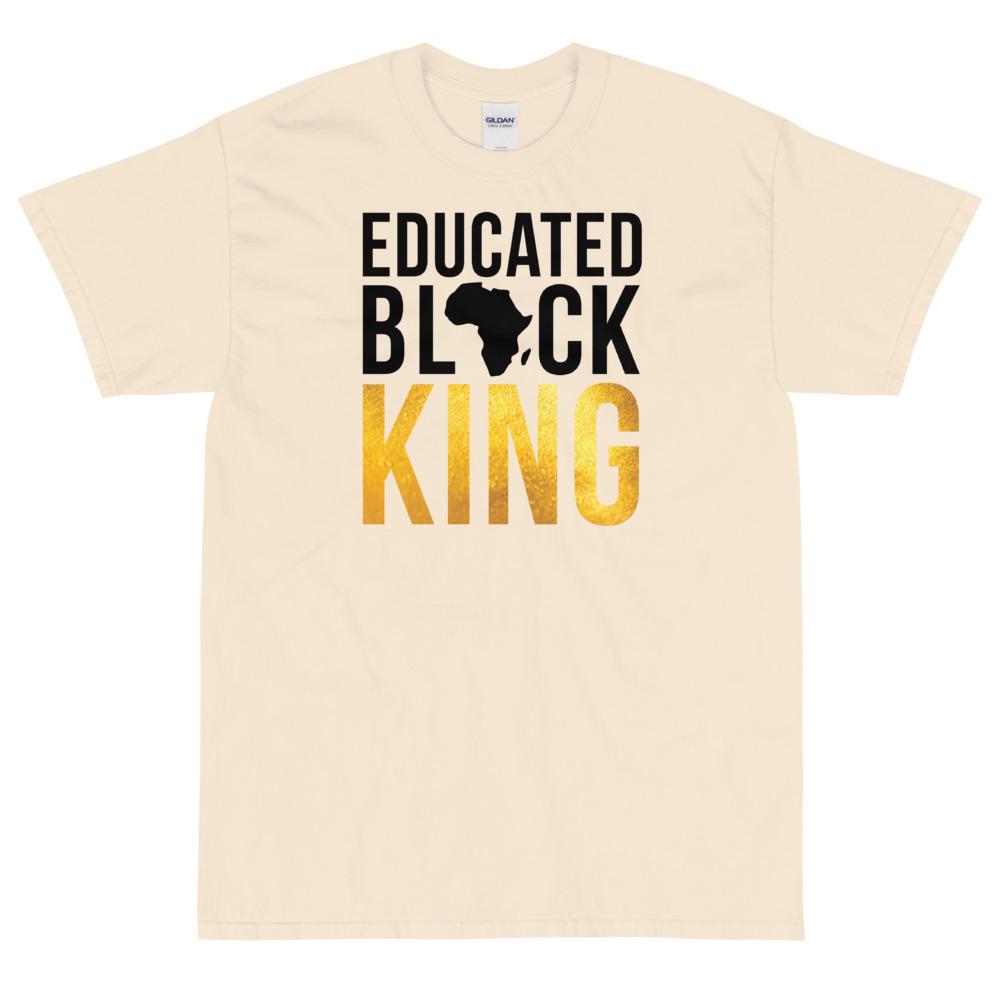 Educated Black King Short Sleeve Unisex T-Shirt-T-Shirt-RBG Forever-Small-Natural-The Black Art Depot
