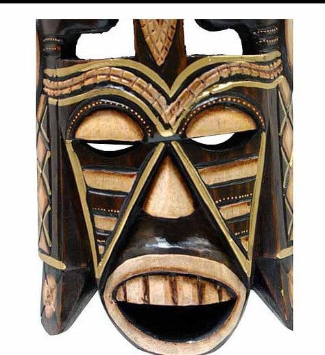 Elephant Mask-Indonesian Decor-Stoneage Global Arts-20 inches-Wood-The Black Art Depot