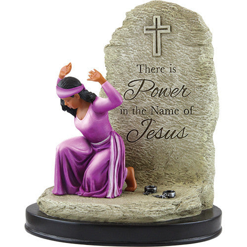 There is Power in the Name of Jesus Figurine by African American Expressions