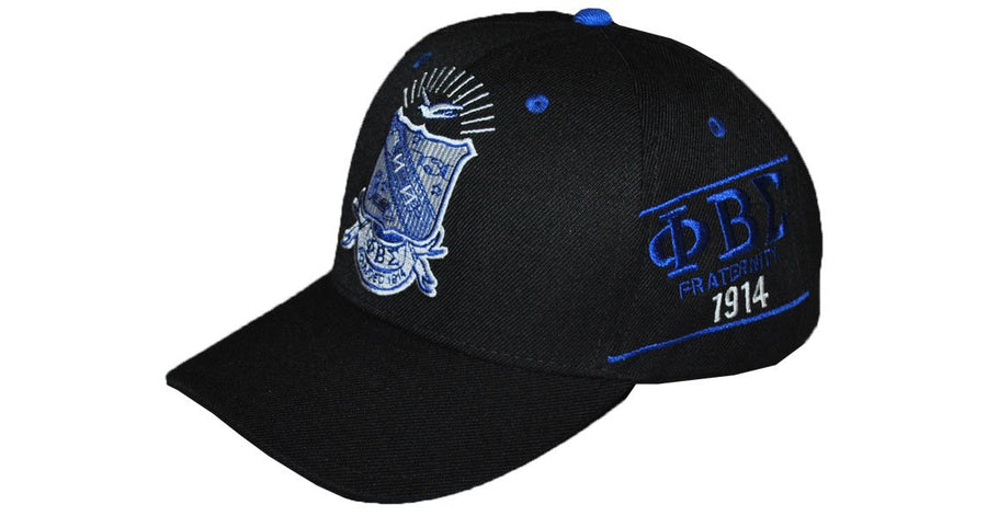 Phi Beta Sigma Adjustable Baseball Cap (Black) by Big Boy Headgear