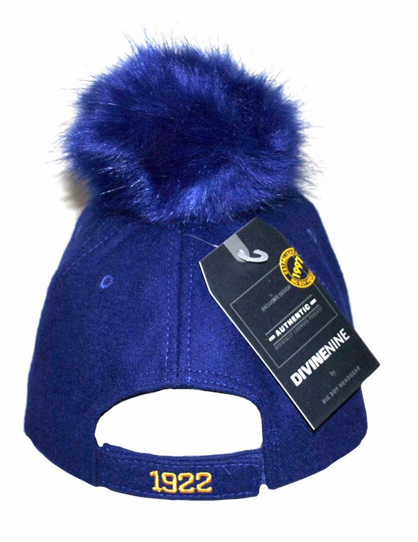 Sigma Gamma Rho Royal Blue Baseball Cap with Blue Pom Pom (Back)