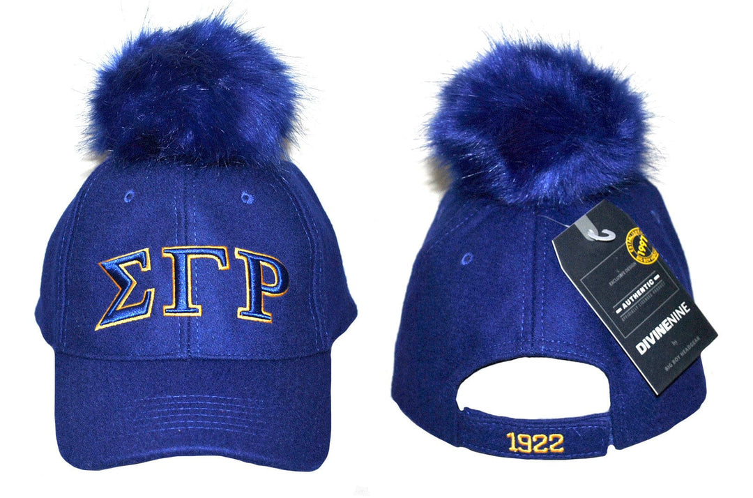 Sigma Gamma Rho Royal Blue Baseball Cap with Blue Pom Pom