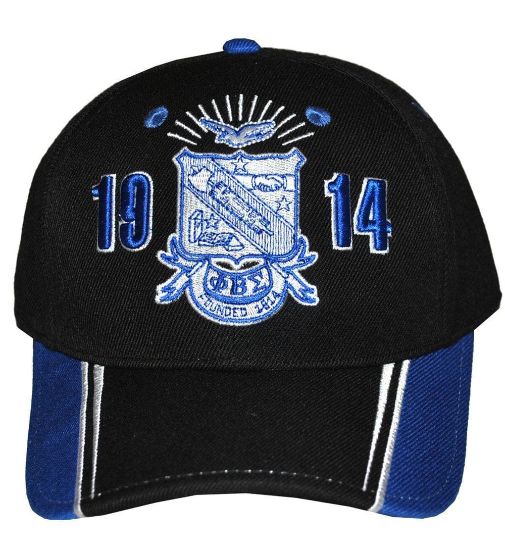 Phi Beta Sigma Two-Tone Adjustable Baseball Cap by Big Boy Headgear (Black)