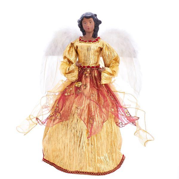 1 of 5: Golden Lady: African American Christmas Angel Tree Topper