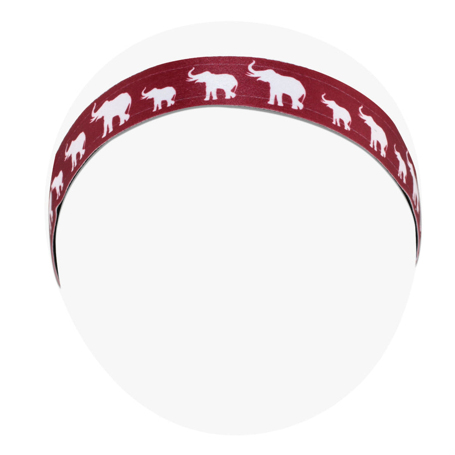 Delta Sigma Theta Inspired Crimson Red Headband with White Elephants