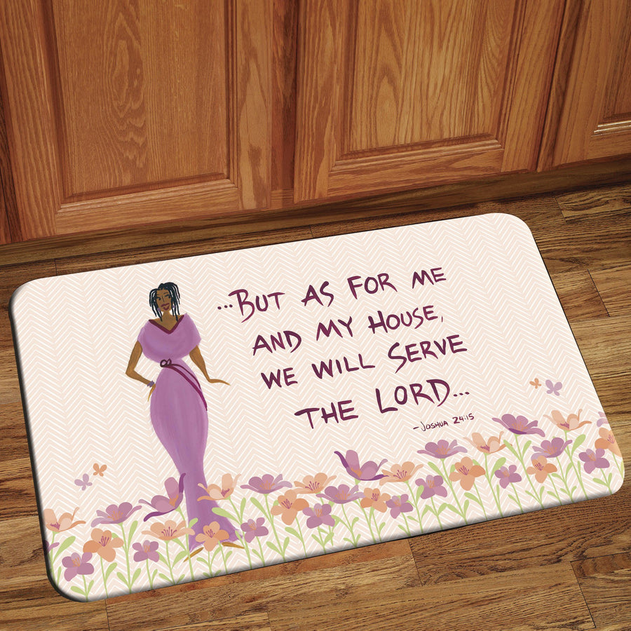 We Will Serve the Lord: Cidne Wallace Floor Mat by Shades of Color