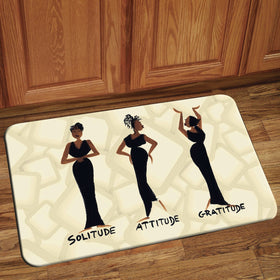 Solitude, Attitude & Gratitude: Cidne Wallace Floor Mat by Shades of Color