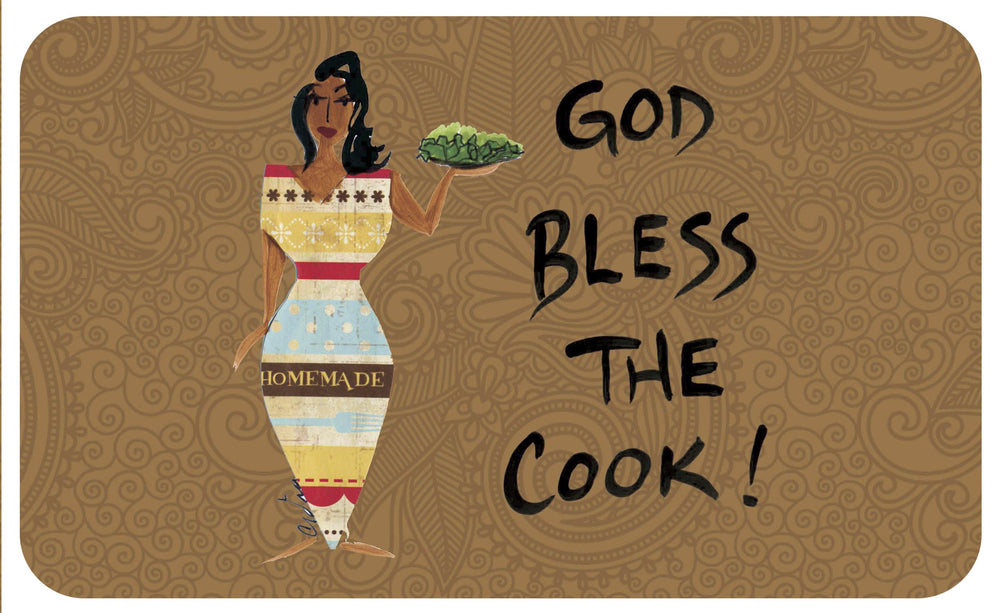 God Bless the Cook: Cidne Wallace Floor Mat by Shades of Color
