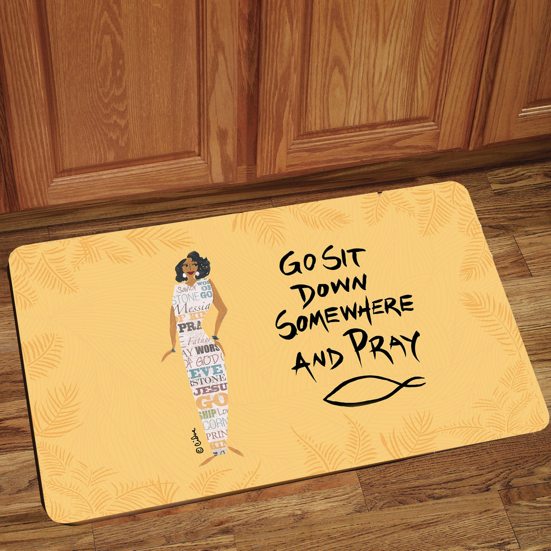 Go Sit Down Somewhere and Pray: Cidne Wallace Interior Floor Mat by Shades of Color