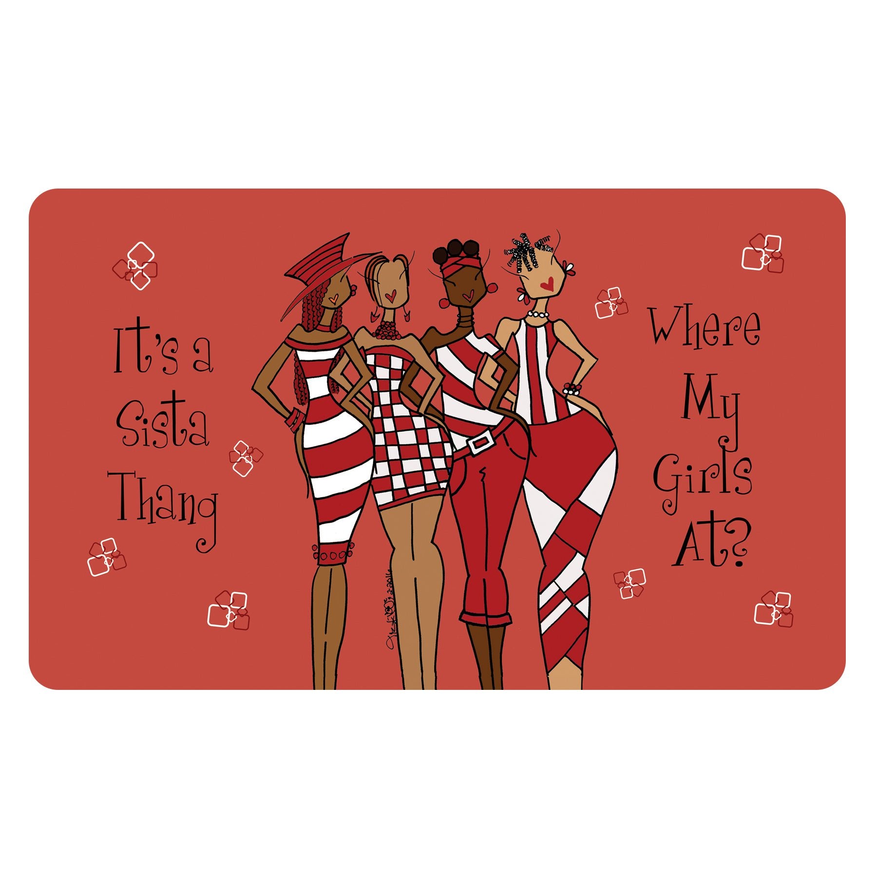 1 of 2: It's a Sista Thang - Where My Girls At?: Kiwi McDowell Interior Floor Mat by Shades of Color