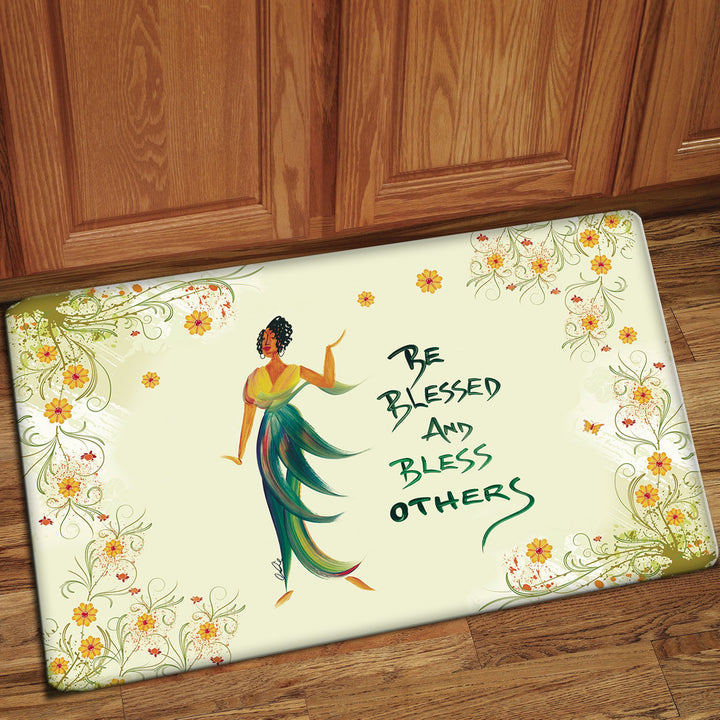 Be Blessed & Bless Others: African American Interior Floor Mat by Cidne Wallace