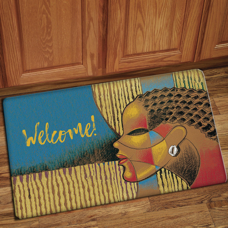 Welcome: African American Interior Floor Mat by Larry "Poncho" Brown