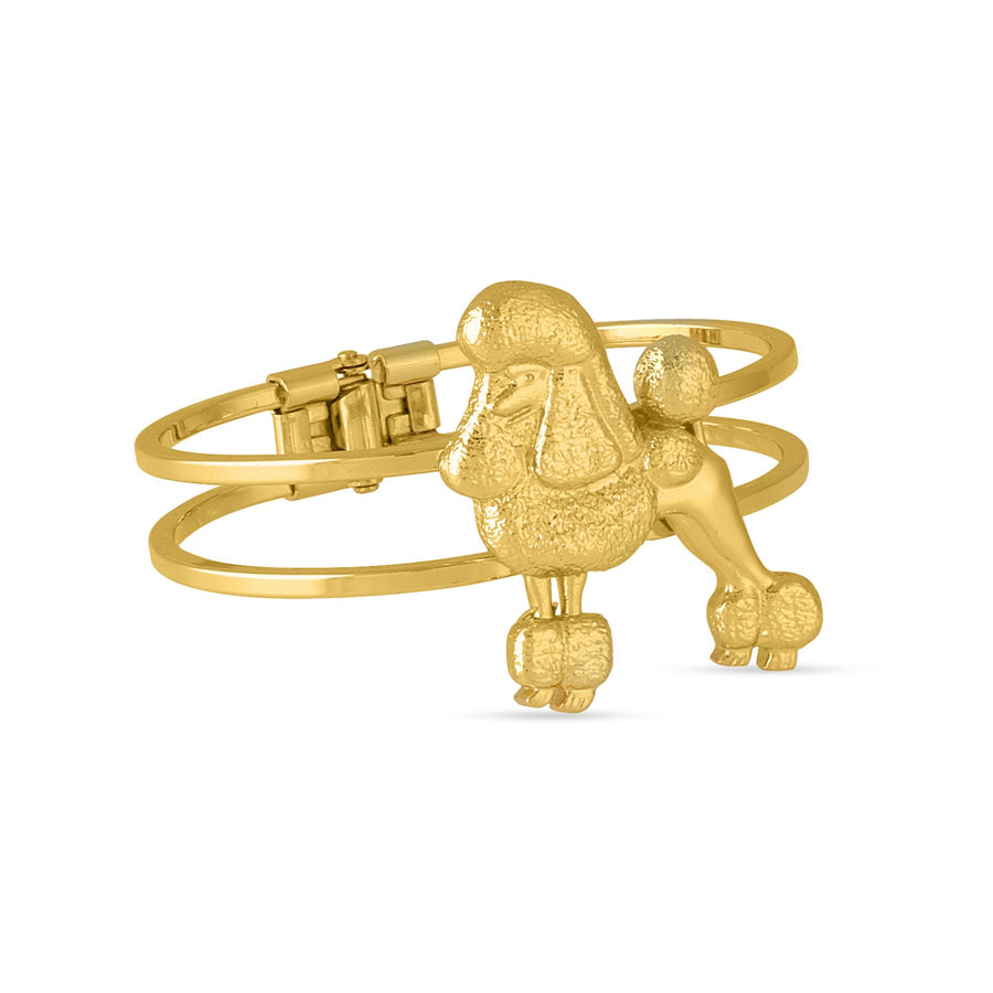 Sigma Gamma Rho Inspired Elegant Poodle Gold Tone Hinge Bangle (7.5 inches)