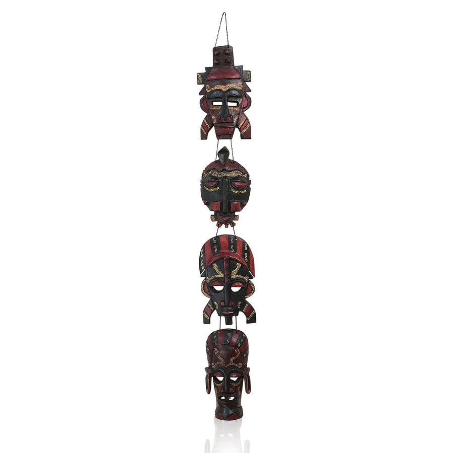 African Mask Wall Hanging Set (4 Piece)