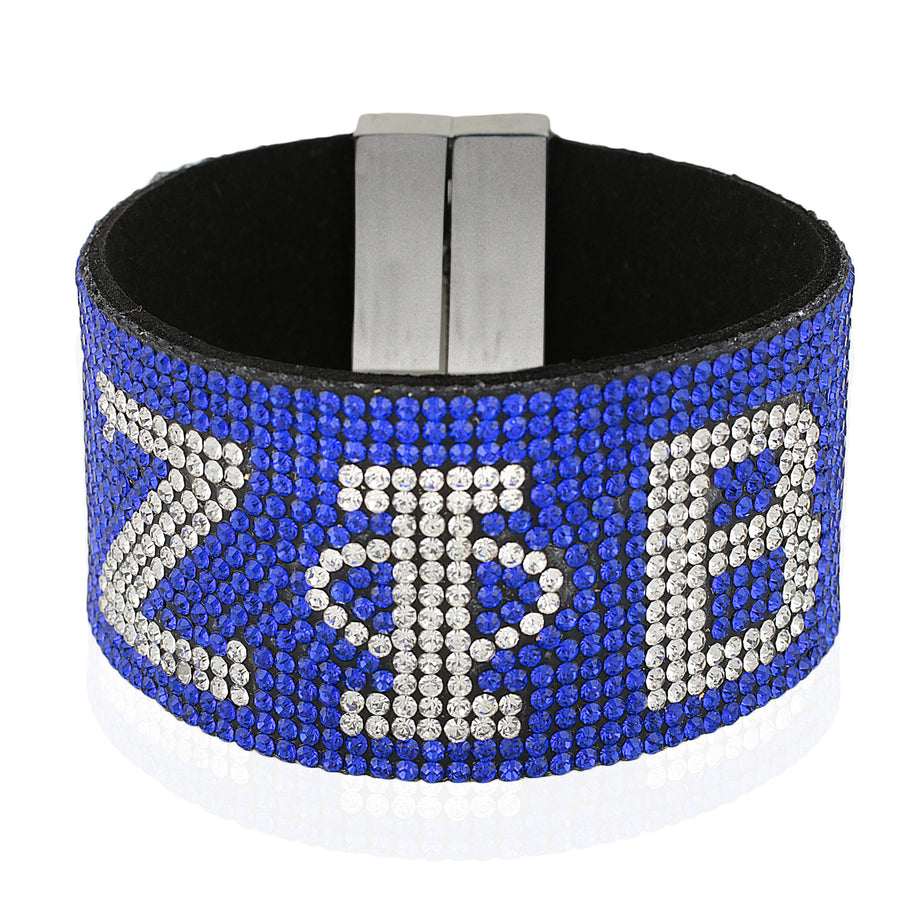 Zeta Phi Beta Bling Bracelet with Magnetic Clasp (Blue)