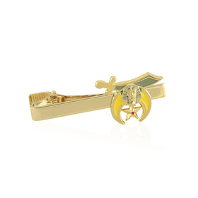 Shriner: Nobles of the Mystic Shrine (Scimitar, Crescent, and Star) Gold Toned Masonic/Freemasonry Tie Clip/Tie Bar