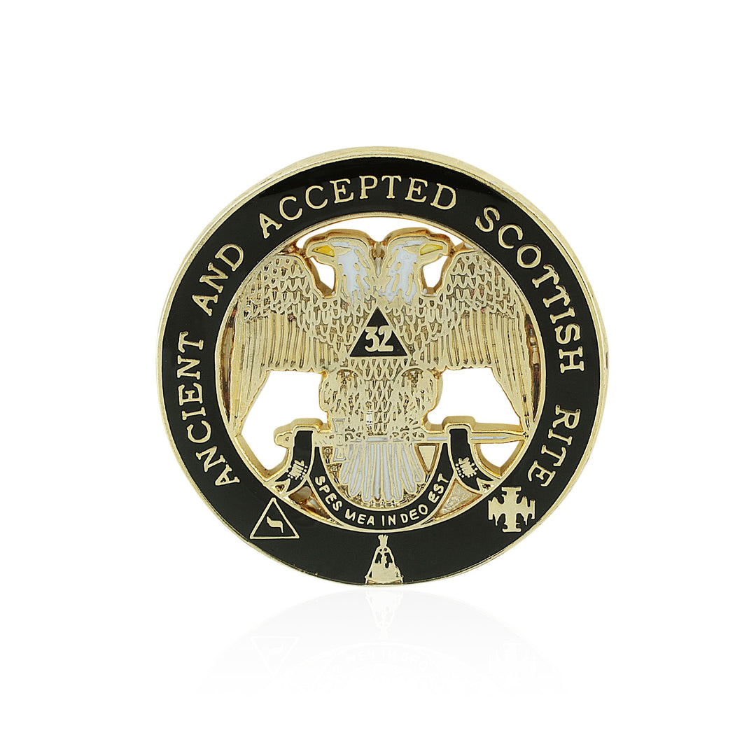 Ancient and Accepted Scottish Rite (32nd Degree Mason) Gold Toned Freemasonry/Masonic Lapel Pin