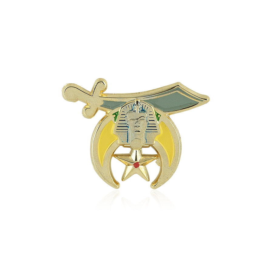 Shriner: Noble of the Mystic Shrine (Scimitar, Crescent and Star) Freemasonry/Masonic Lapel Pin