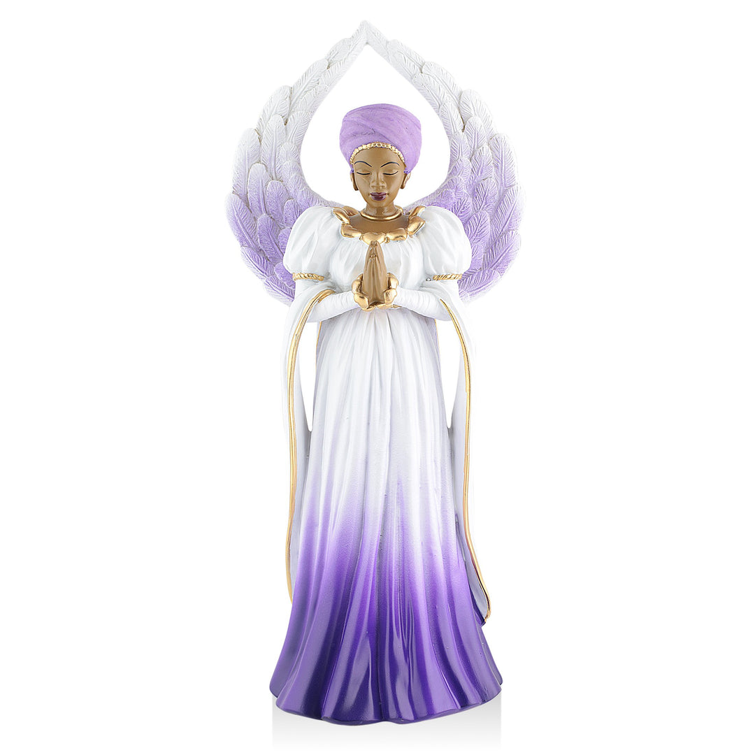 Serenity (Purple): African American Angel Figurine