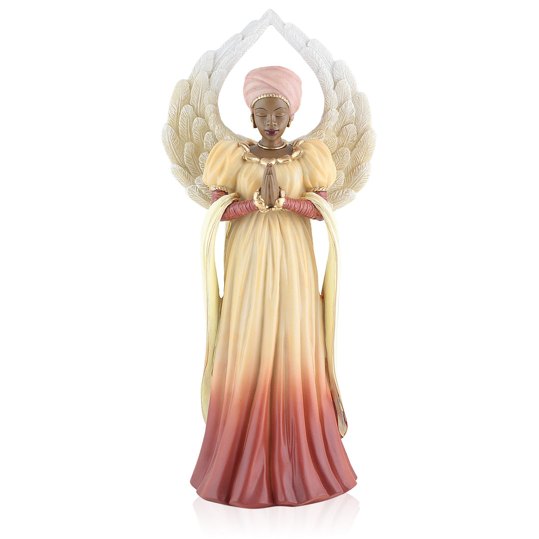 Serenity (Orange): African American Angel Figurine by Positive Image Gifts