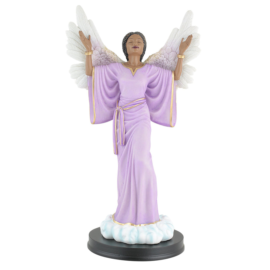 Thank You Lord Angel (Purple): African American Angel Figurine by Positive Image Gifts