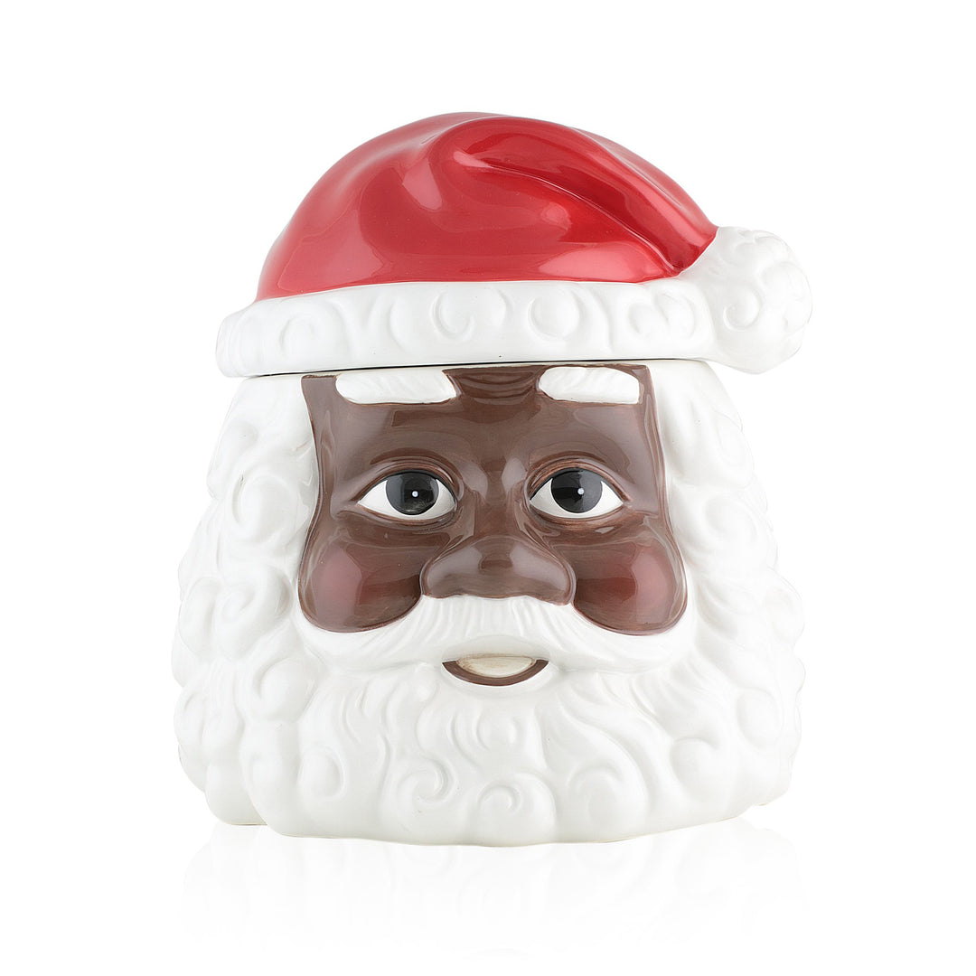 African American Santa Claus Christmas Cookie Jar by UniverSoul Gifts (Front)