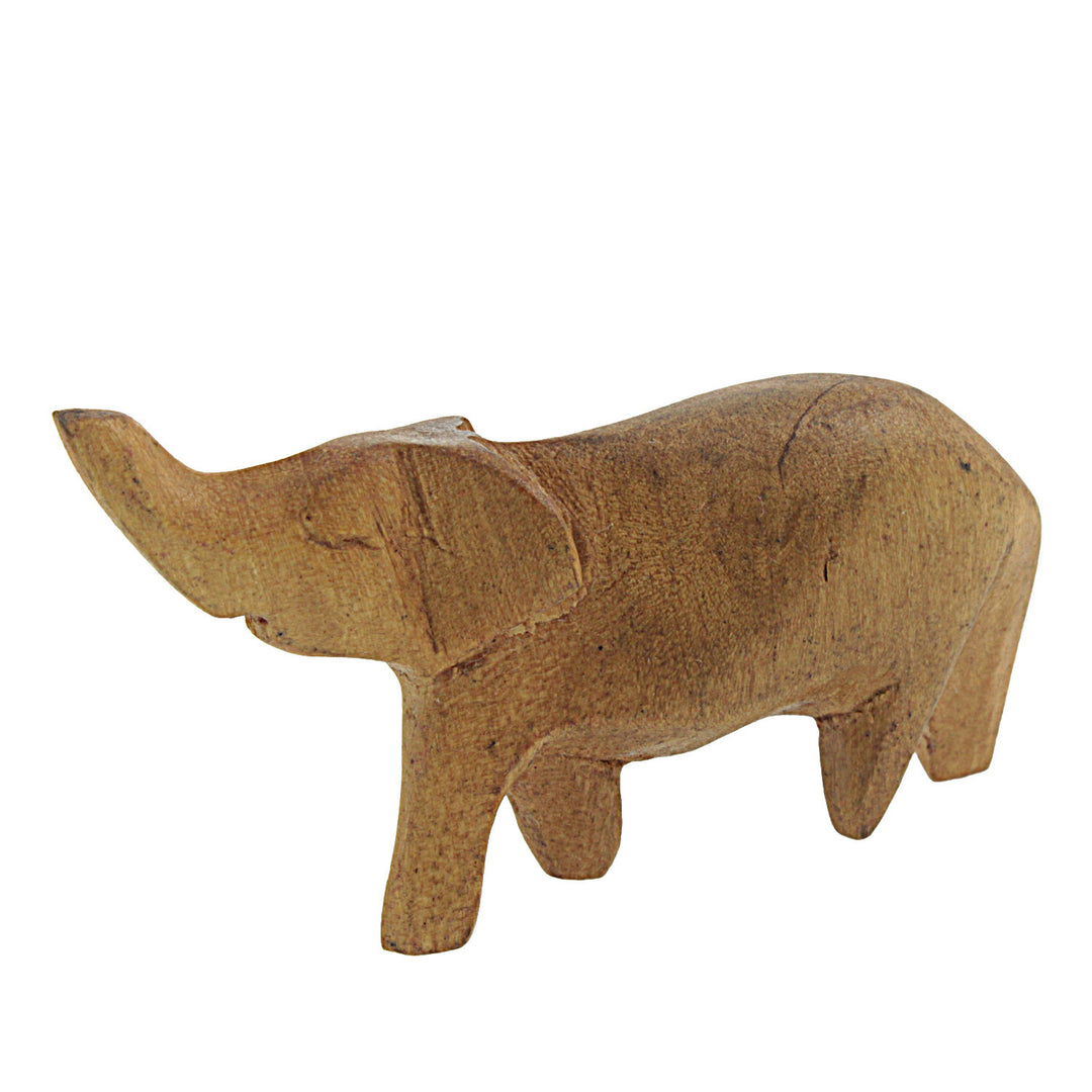 Miniature Pine Elephant-African Decor-Kanzi East African Crafts-3x1.25 inches-Pine-The Black Art Depot
