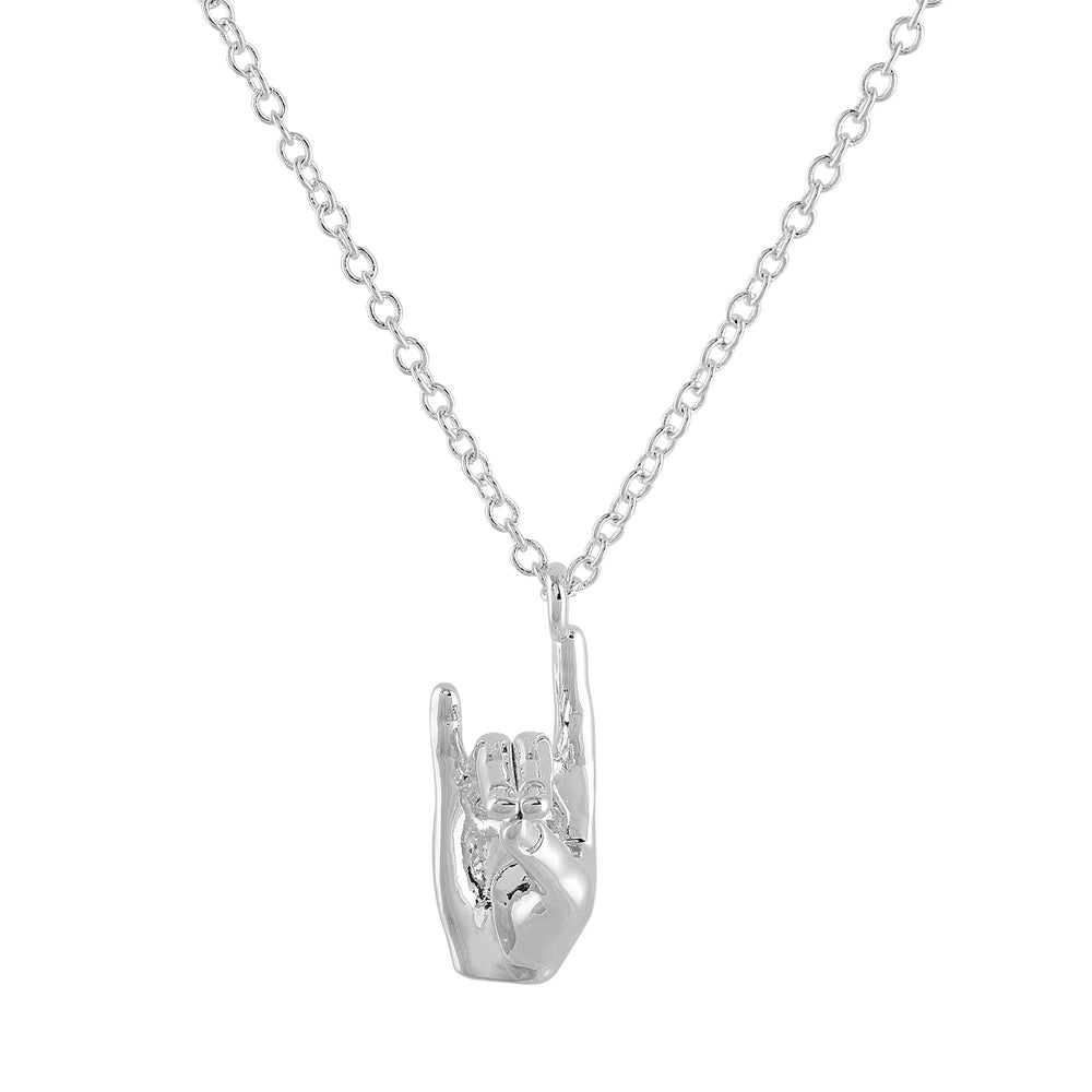 Zeta Phi Beta Inspired Hand Sign Pendant Necklace
