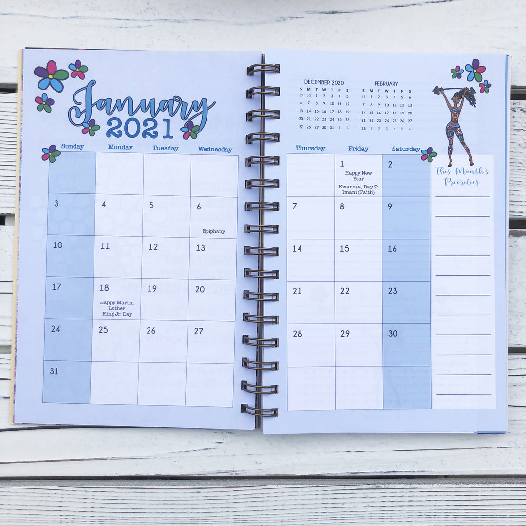 Be Your Own Insp-Her-ation: 2021 African American Weekly Planner by Kiwi McDowell