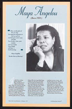 African American Authors of the 20th Century: Maya Angelou Poster by Knowledge Unlimited (Black Frame)