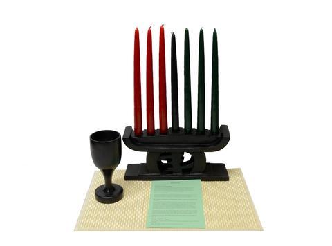 Gye Nyame Kwanzaa Kinara Celebration Set-Kwanzaa-African Heritage Collection-Celebration Set-Black-The Black Art Depot