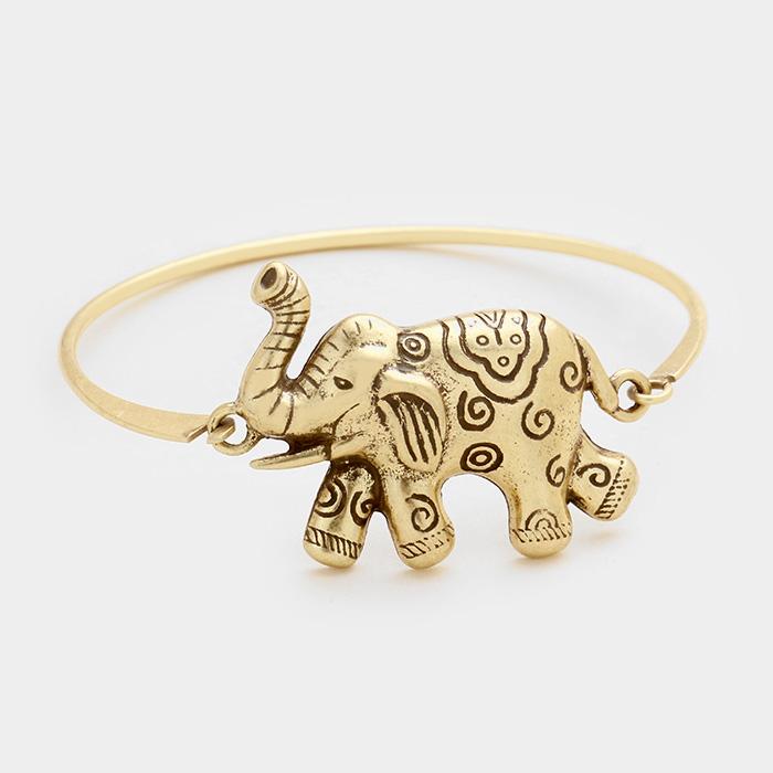 1 of 2: Elephant Hook Bracelet (Gold Toned) by Elephant Boutique