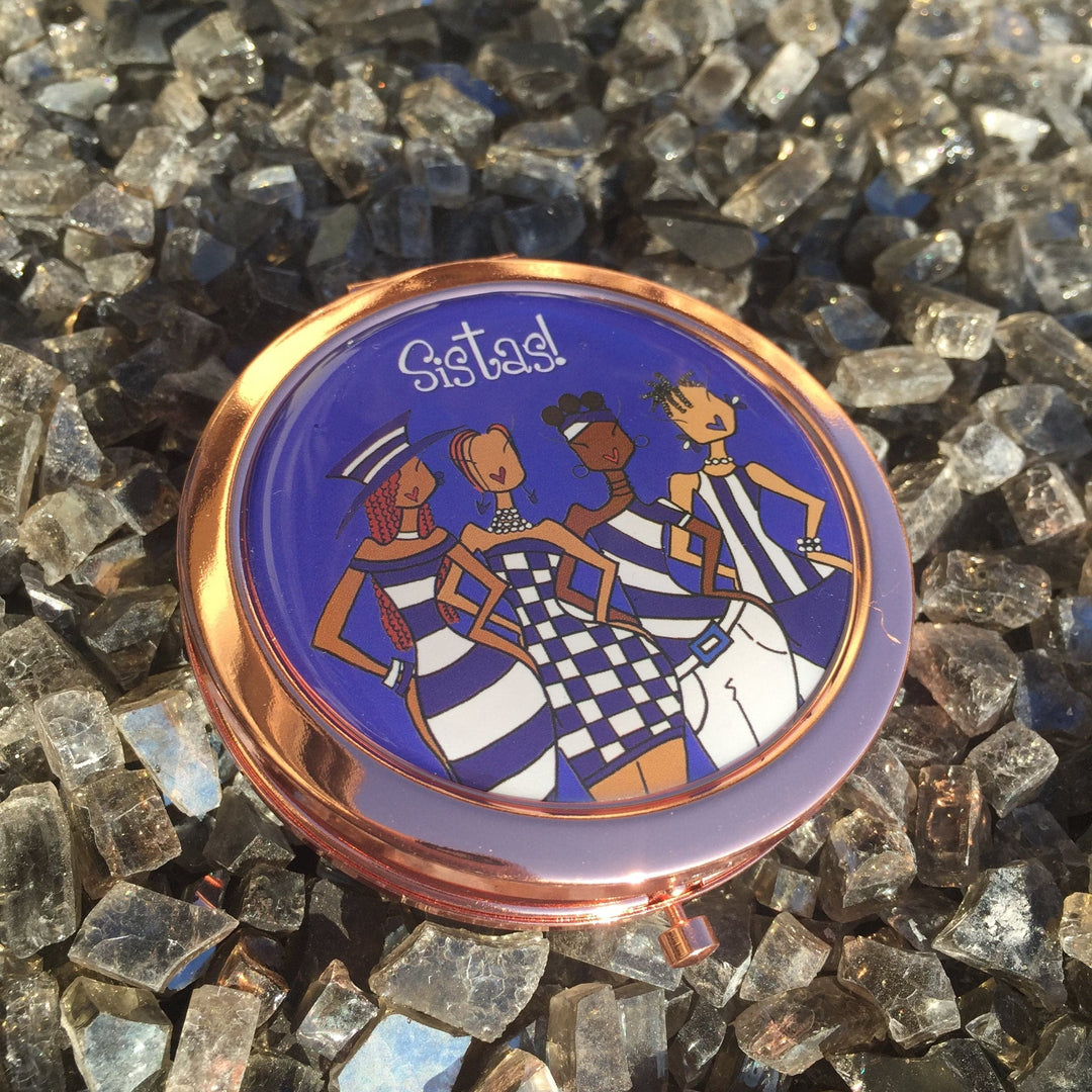 Sistas (Zeta Phi Beta Inspired): African American Pocket Mirrors by Kiwi McDowell