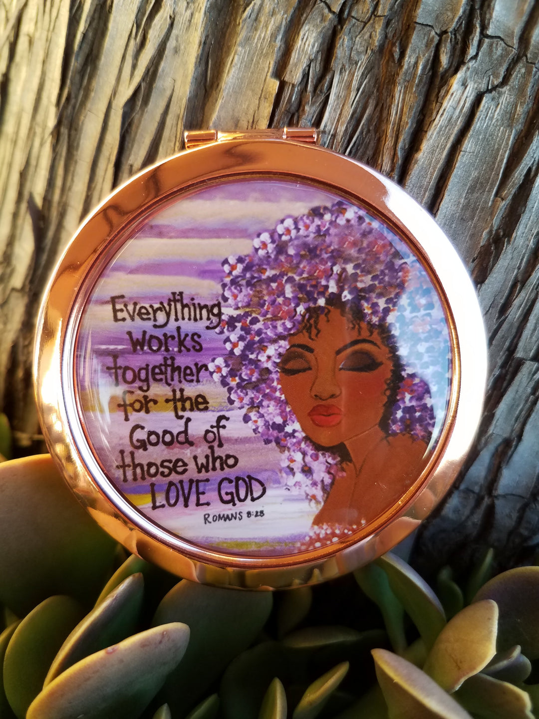 Love GOD: African American Pocket Mirror by Gbaby
